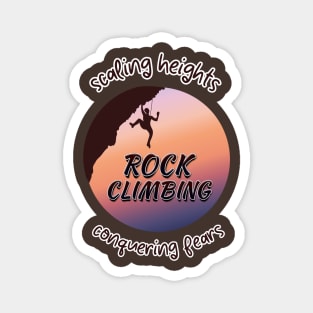 Scaling Heights: A Rock Climber's Journey Magnet