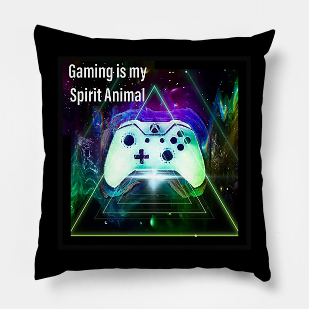 Gaming is my Spirit Animal Pillow by Never Dull