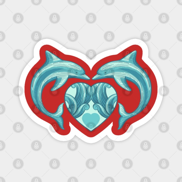 Dolphin Love Valentine & Love Magnet by creative