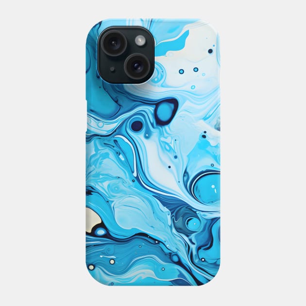 Azure Swirls Fluid Painting Phone Case by AbstractGuy