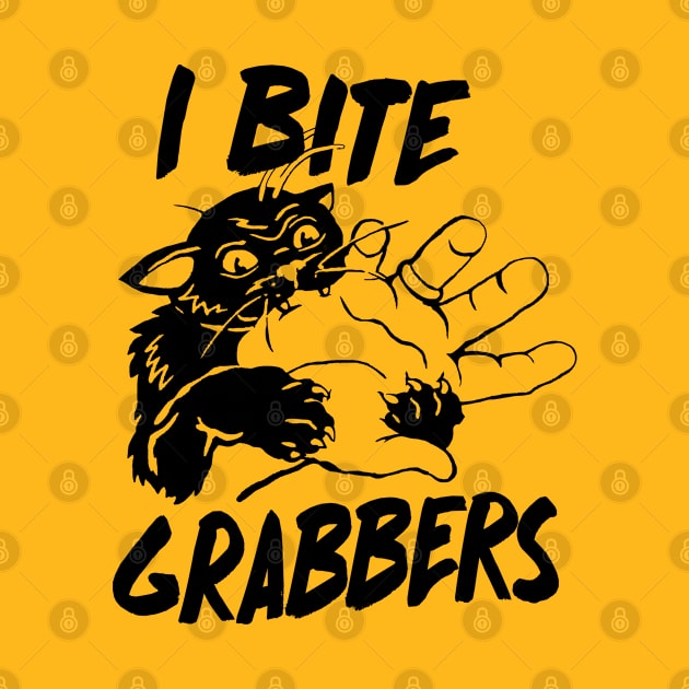 I BITE GRABBERS Angry Kitty Vintage Style by DankFutura