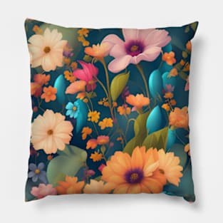 Dreamy Summer Flowers Pillow