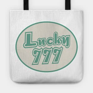lucky number 777 - beige and green Tote