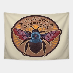 blue carpenter bee Tapestry