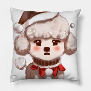 Cute Poodle Drawing Pillow