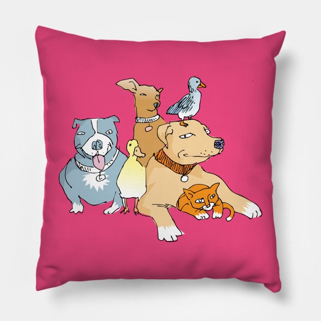 pet club Pillow by vectormutt