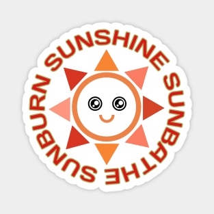 Sunshine Sunbathe Sunburn with Kawaii Cute Sun Magnet