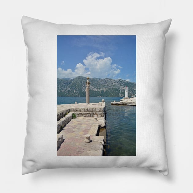 Our Lady of the Rock Pillow by jojobob