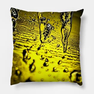 Teardrop pattern, abstract with pattern, yellow, black Pillow