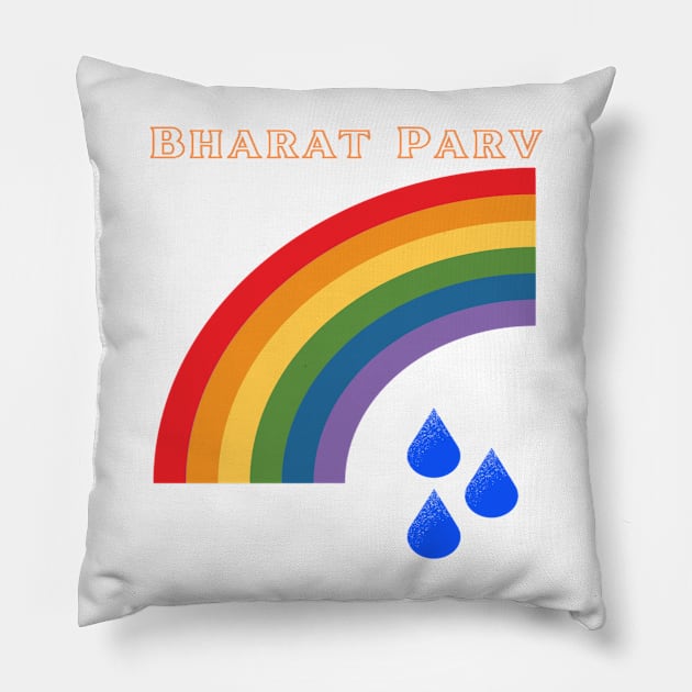 Bharat Parv - Rainbow Pillow by Bharat Parv