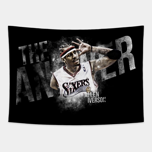 Vintage The Answer Allen Iverson Tapestry by Skelector Art