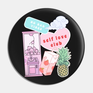 Retro self love black background Pin