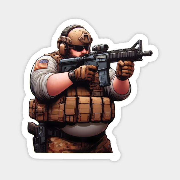 Tactical Fatman Magnet by Rawlifegraphic