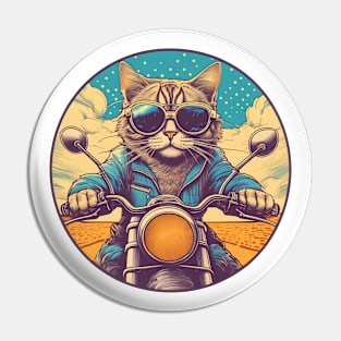 Cool cat riding a bike Pin