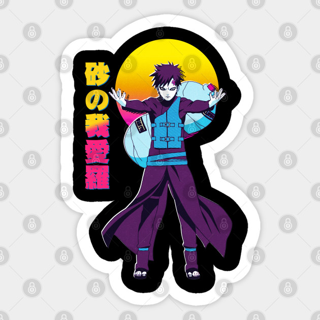Gaara Vaporwave Naruto Shippuden Gaara Naruto Sticker Teepublic Au