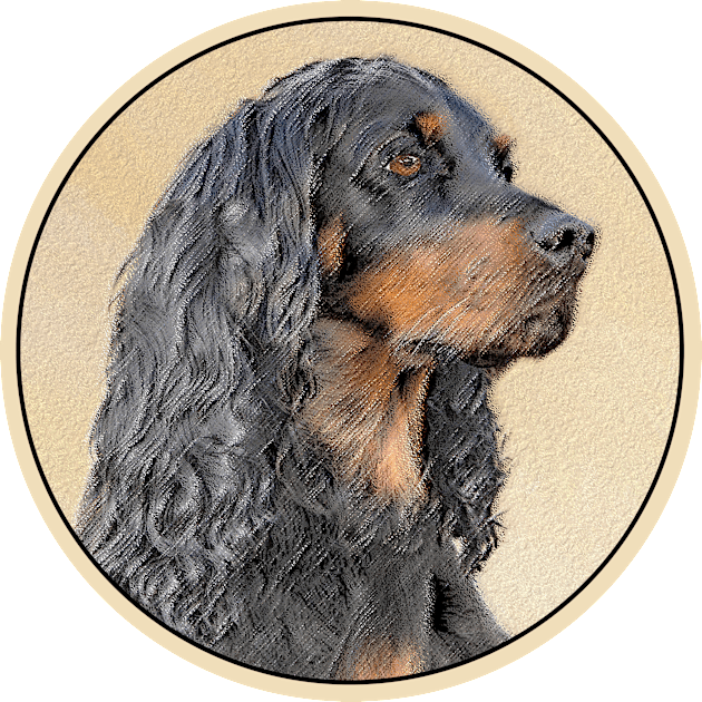 Gordon Setter Painting - Cute Original Dog Art Kids T-Shirt by Alpen Designs