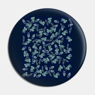 Blue Green Aqua Water Witch Crystals Pin