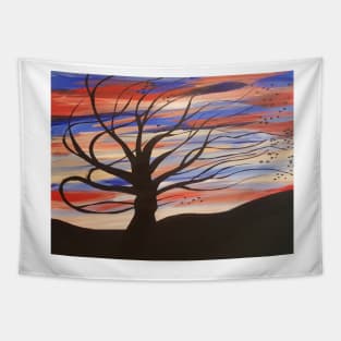 Windy dramatic sunset Tapestry