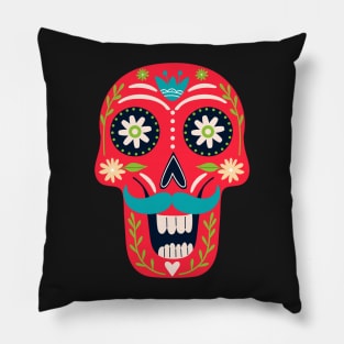 Dia de los muertes skull. Mexican Day of the Dead. Pillow