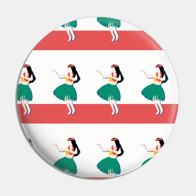 Red Stripes With Hula Girls Pin by Sandra Hutter Designs