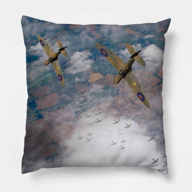 Spitfires Swoop Pillow by Gary Eason's Flight Artworks