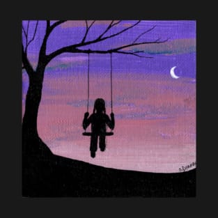 Child on Swing Painting T-Shirt