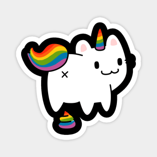 Caticorn Rainbow Flag Gay Pride & Poop Gay design Magnet