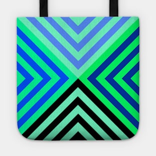 Black and Blue Green Triangular Tote