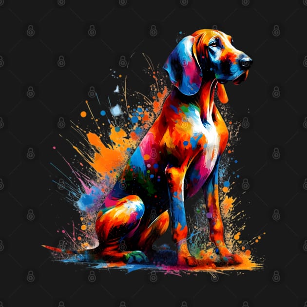 Vibrant Hanoverian Scenthound in Abstract Splash Art by ArtRUs