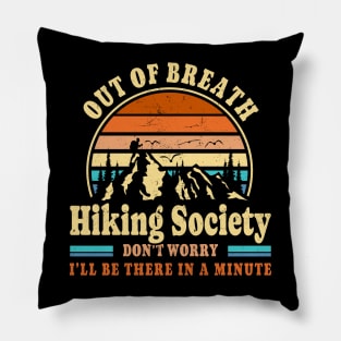 Out of Breath Hiking Society - Retro Sunset Pillow