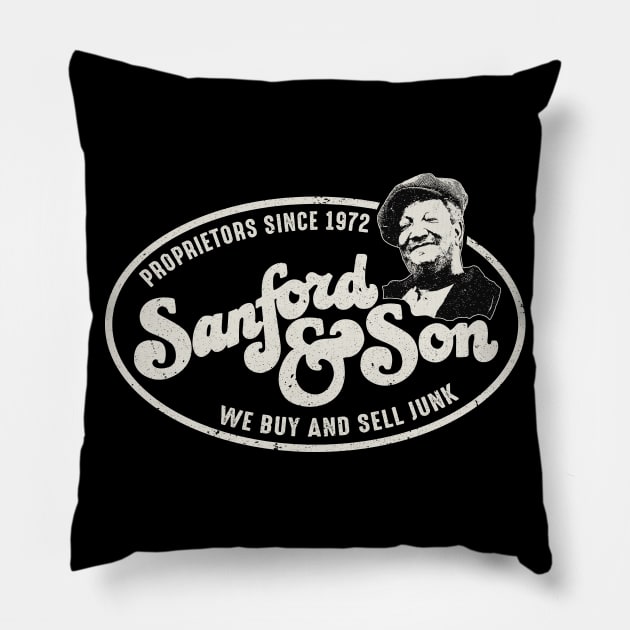 Sanford and Son Worn Logo Pillow by Alema Art