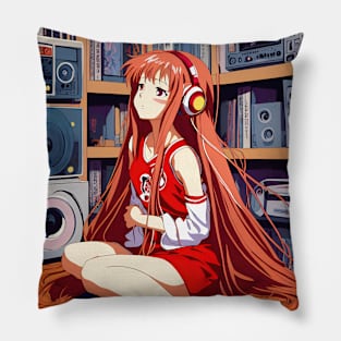 Lost in Lofi Hip hop Music - anime lofi girl music aesthetic Anime Pillow