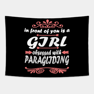 Paragliding flying freedom gift girl Tapestry