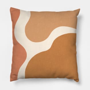 Boho Earthy Tones Abstract Shapes Pillow