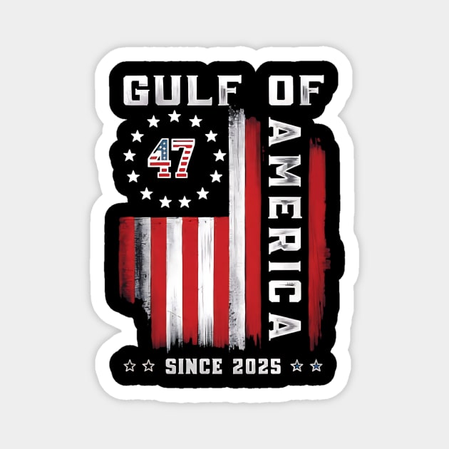 Gulf-of-USA-America-Funny-Vintage-USA-Flag Magnet by ArtistTee ⭐⭐⭐⭐⭐
