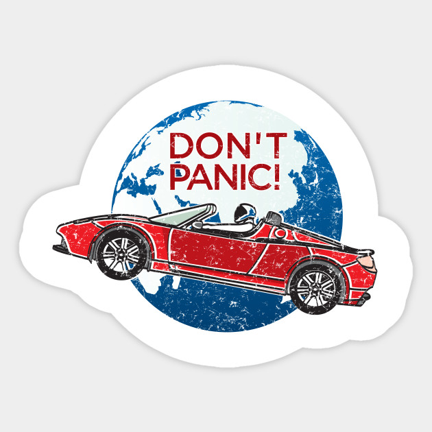 Dont Panic A Tribute To Elon Musk Falcon Heavy Spaceman And The Red Tesla Roadster