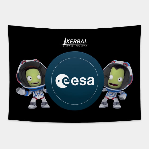 KERBAL WITH ESA LOGO Tapestry by Tracy Daum