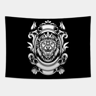 Lion black white tatto Tapestry