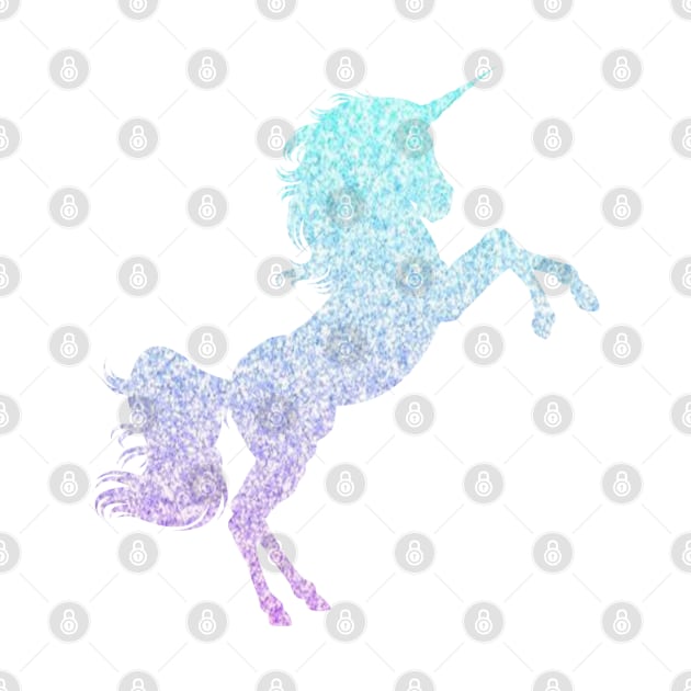 Pastel Blue Purple Ombre Faux Glitter Unicorn by Felicity-K