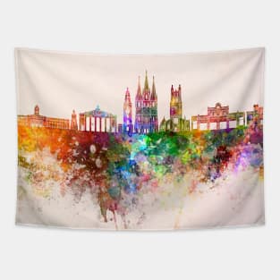 Cork skyline in watercolor background Tapestry