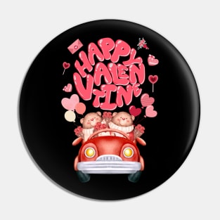 Happy Valentine Bear Car Pin