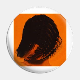 OVER IT Dark Glitch Art Portrait Pin