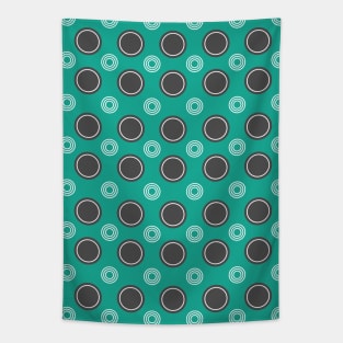 Gray and Turquoise Circle Seamless Pattern 005#001 Tapestry