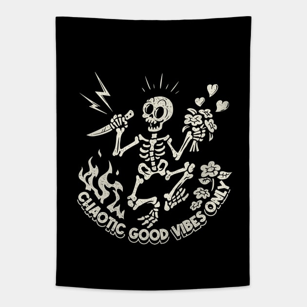 Chaotic Good Vibes Only! Tapestry by Marianne Martin