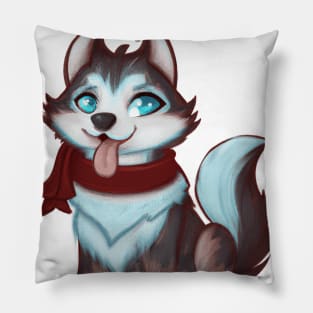 Cute Siberian Husky Drawing Pillow