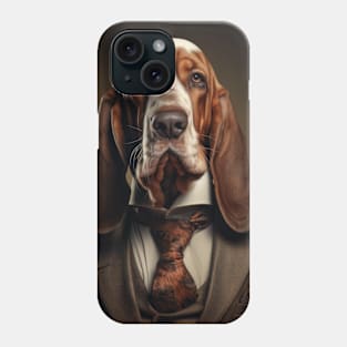 Basset Hound Dog in Suit Phone Case