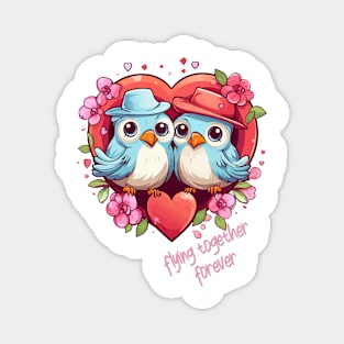 Valentines winged serenade of love birds Magnet