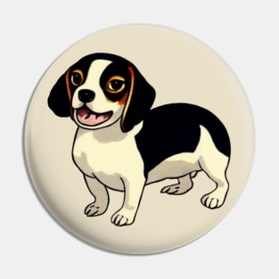 Cute Pocket Beagle Face with Chubby Look Funny Beagle Mom Pin