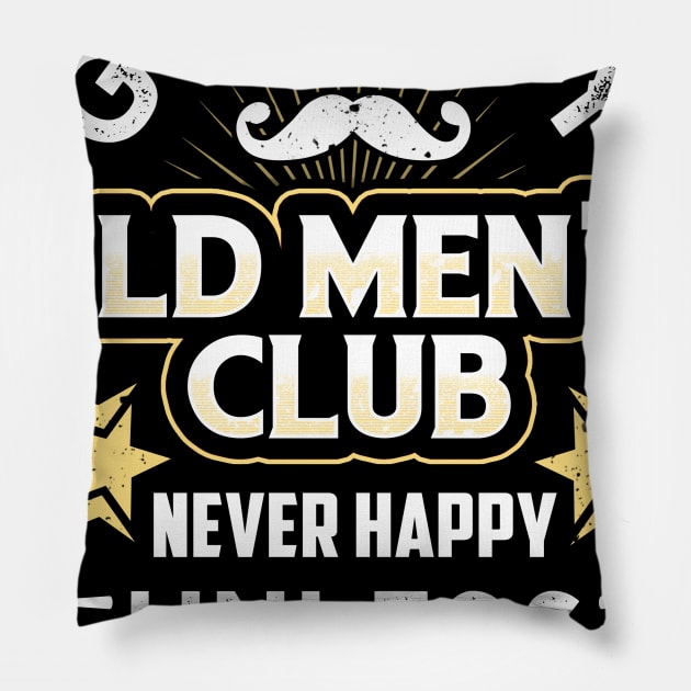 Grumpy Old Man Club Pillow by jonetressie