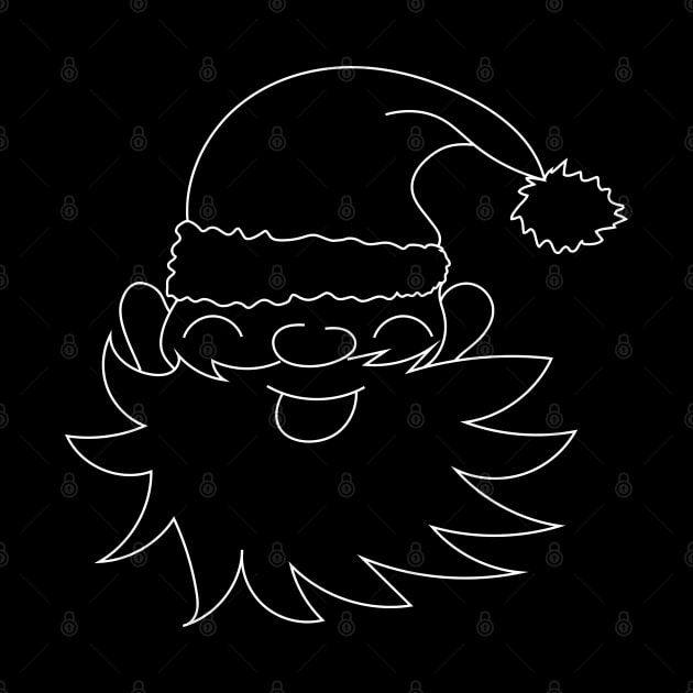 Happy santa claus contour drawing white by Cute-Design